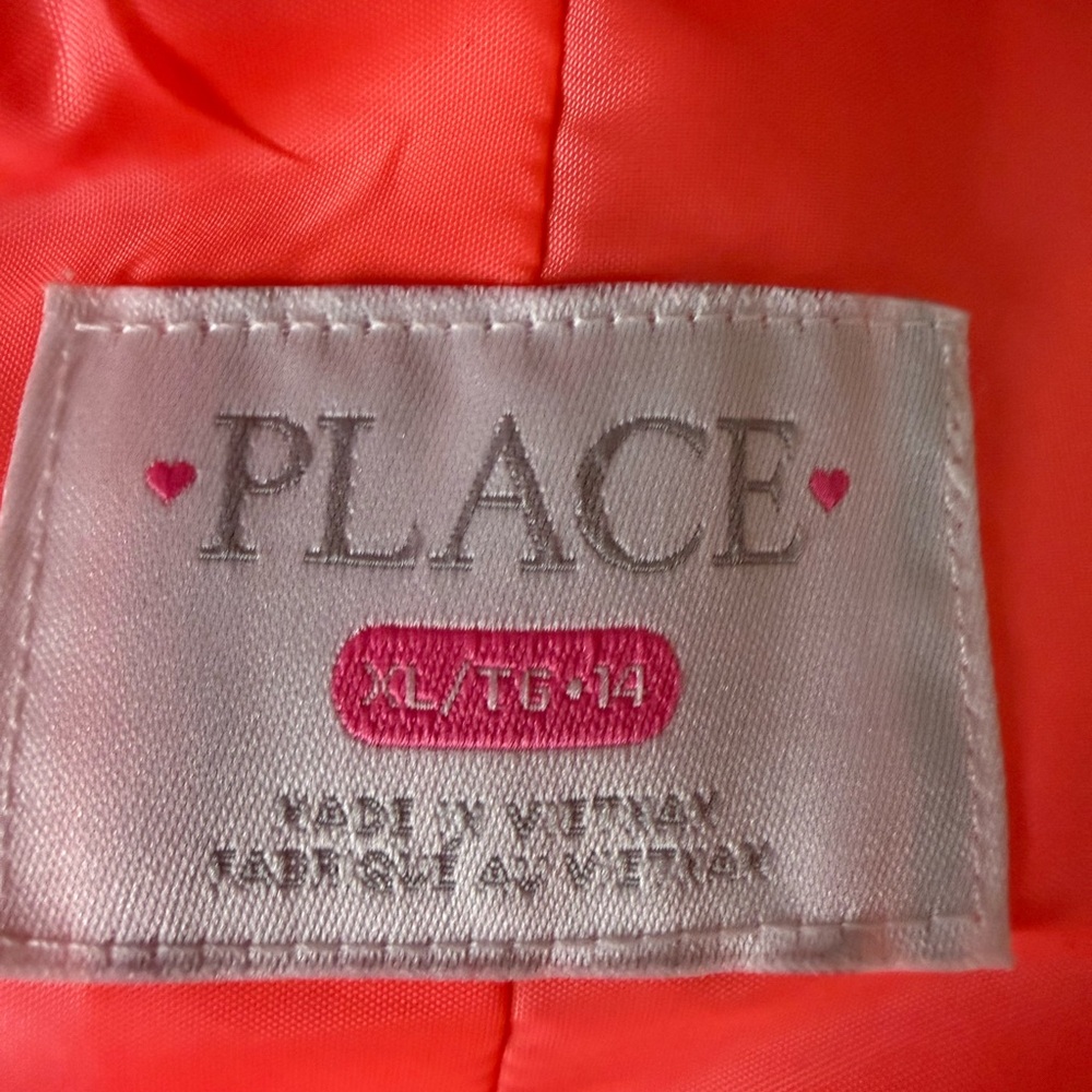Kids Neon Coral Puffer Jacket. Old Navy EUC, worn once. - Picture 4 of 5